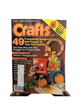 Vintage Crafts Magazine October 1985 49 Fall Craft Designs Halloween Wreaths Qui